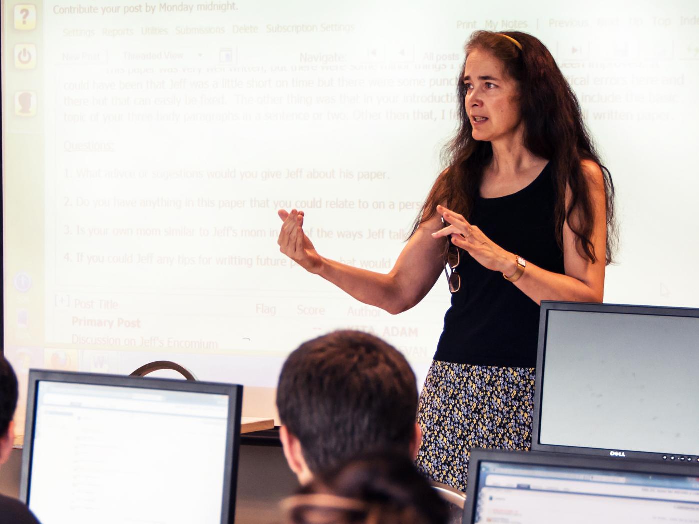 Professor in class