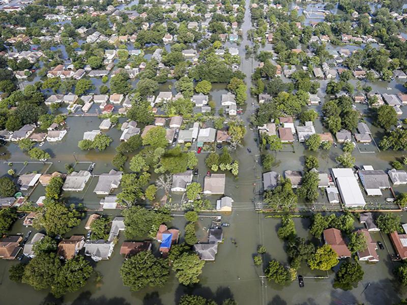 Extensive flooding in southeast Texas from Hurricane Harvey. 