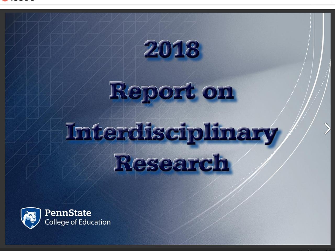 2018 Report on Interdisciplinary Research magazine cover