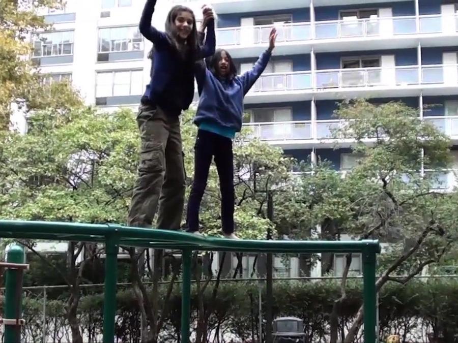 Social and motor play on a playground
