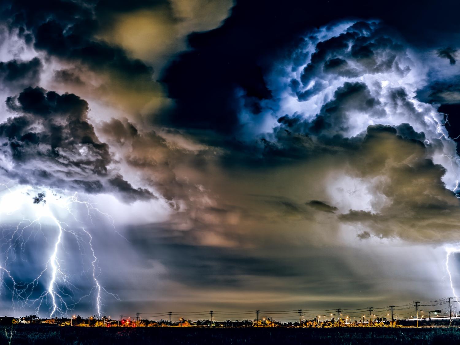 thunderstorm and lightning