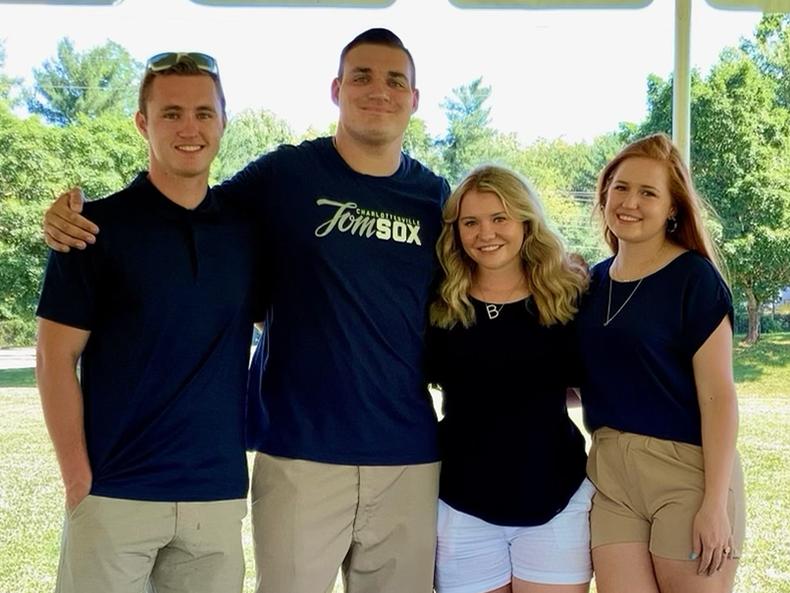 Four Penn State students who completed a summer internship together