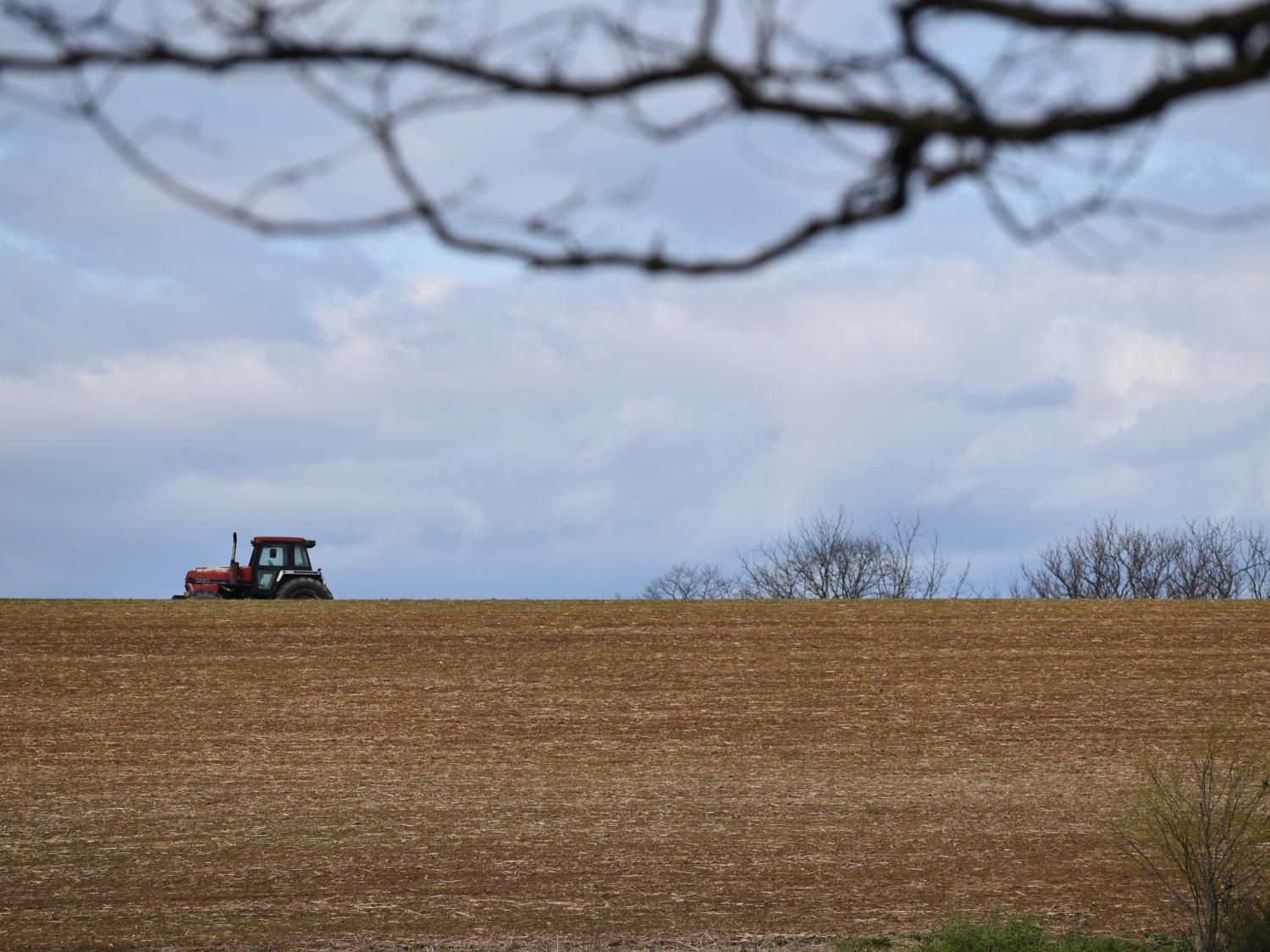 tractor on a slope