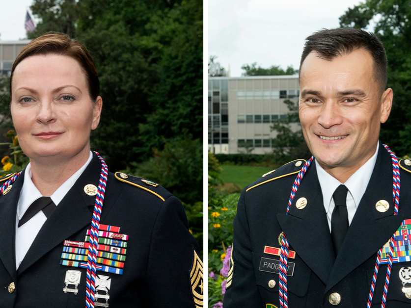 Sgts. Maj. Melissa O'Brien and Christopher Padgett
