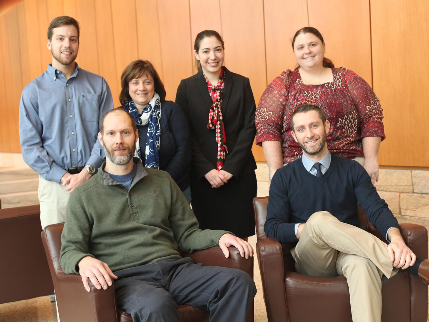 Penn State Law Veterans and Servicemember Legal Clinic Director Michele Vollmer and Supervising Attorney Jeff Erickson with clinic students.