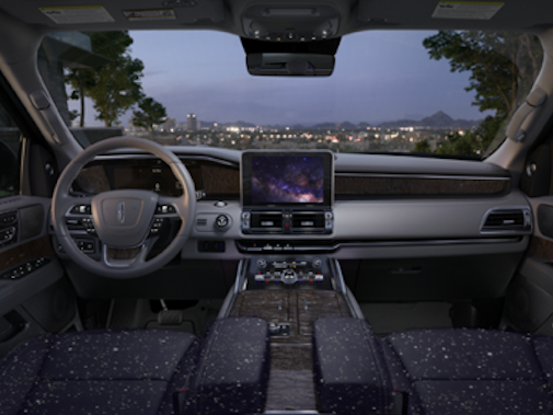 virtual image of the inside of an automobile