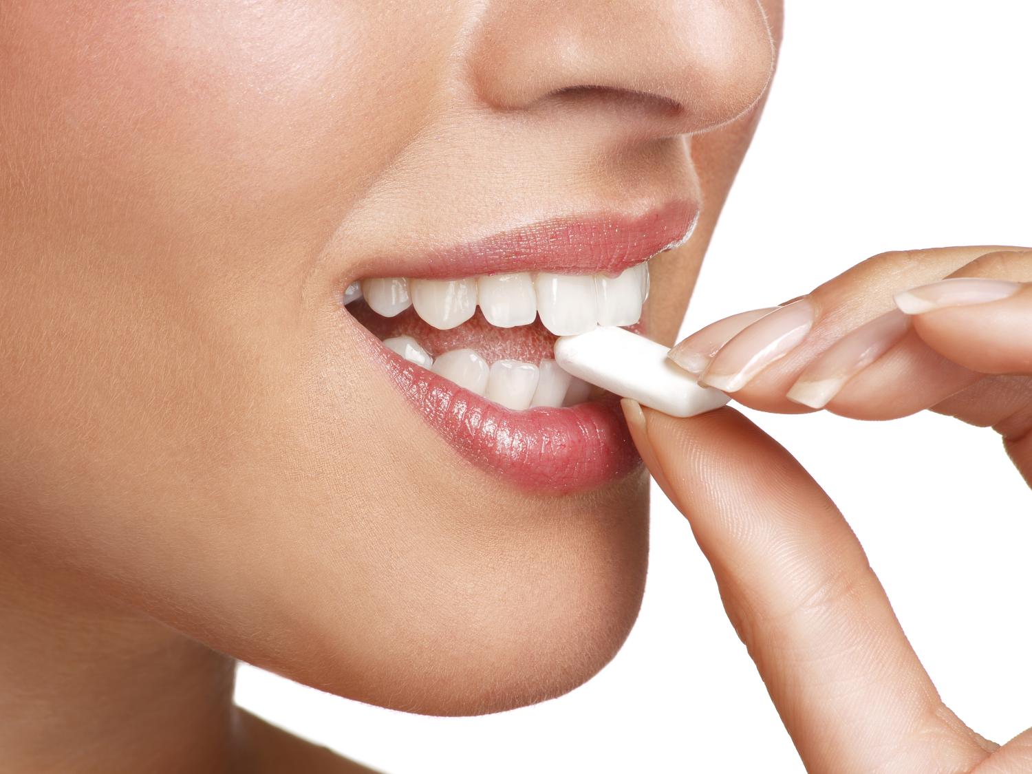 woman tasting gum