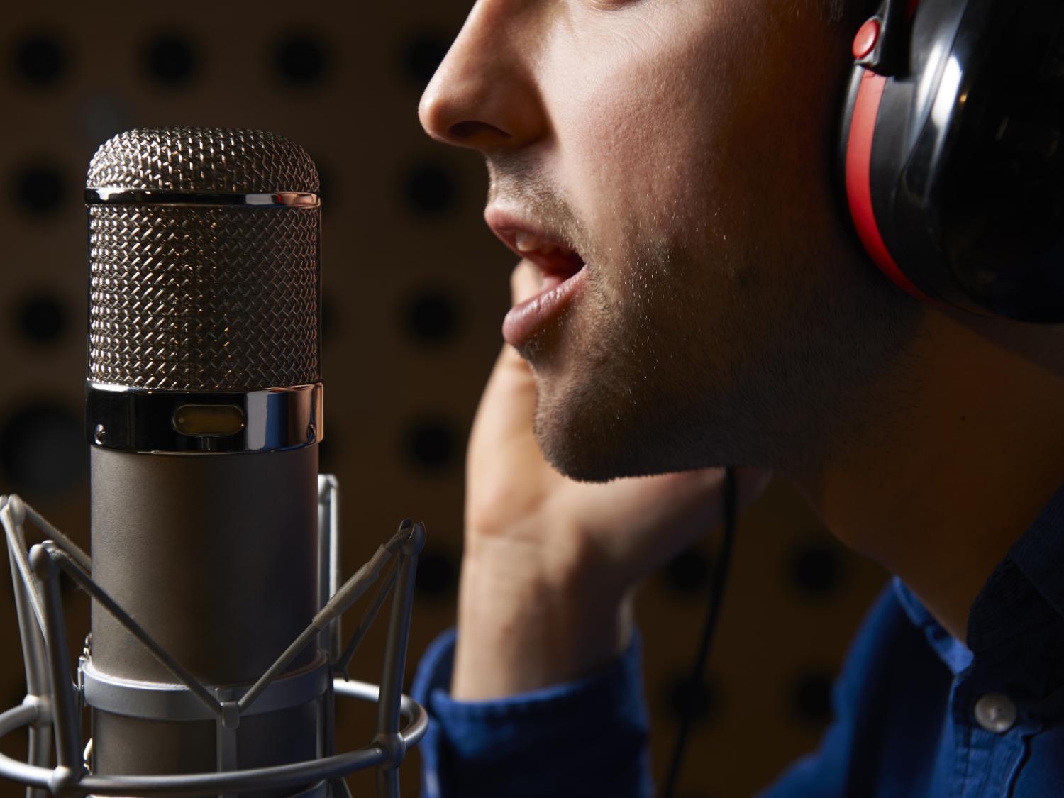 man talking into mic