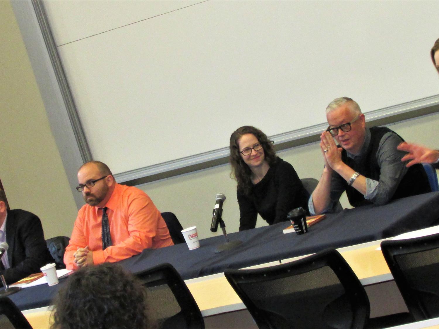 Fake news panel participants at start of event