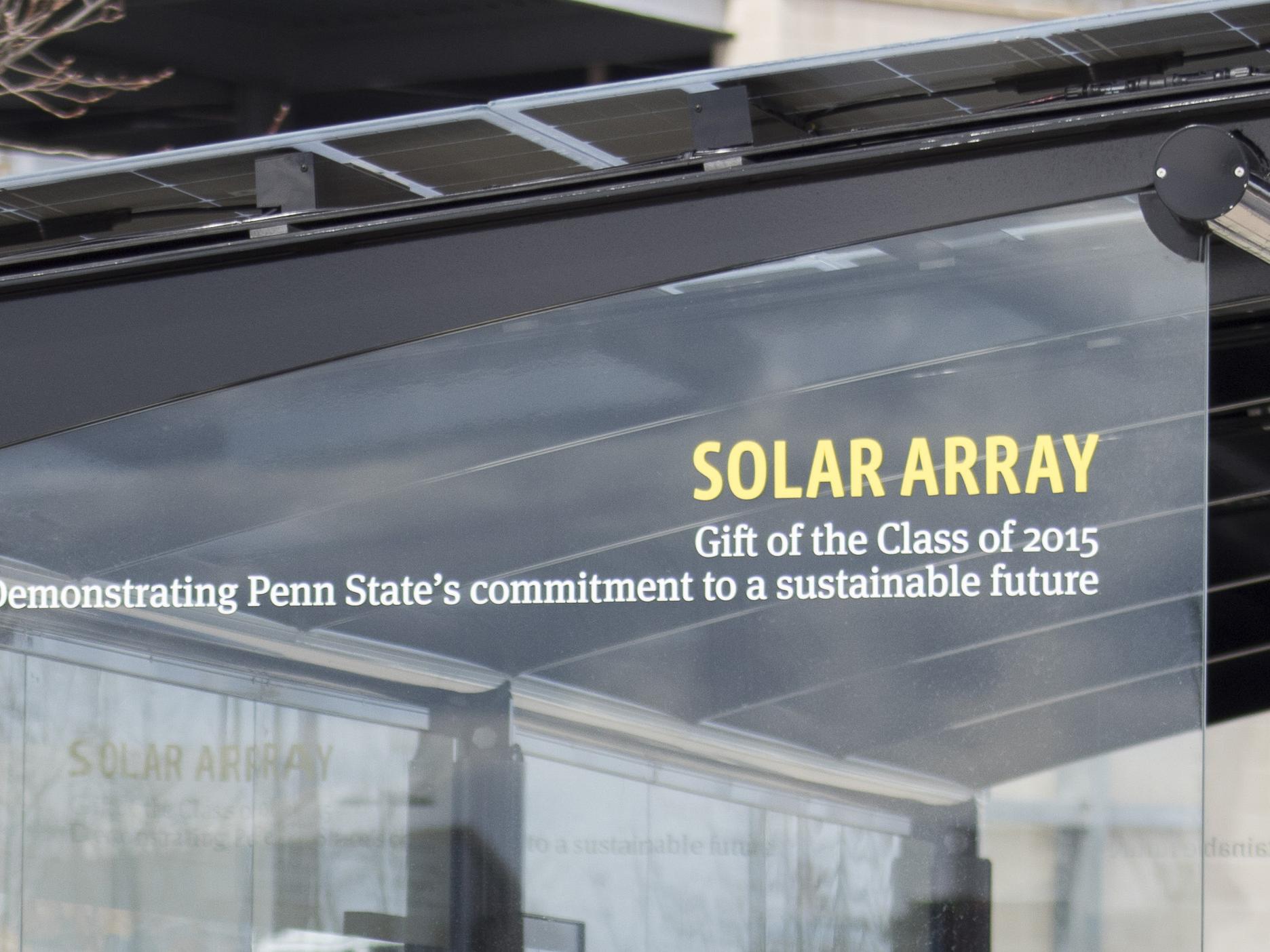 Penn State 2015 class gift - Solar Panel Array closeup