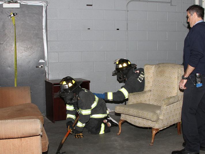 MBA students simulate a search and rescue activity.