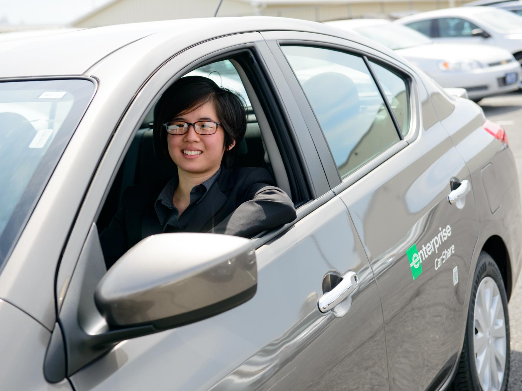 Woman in a car