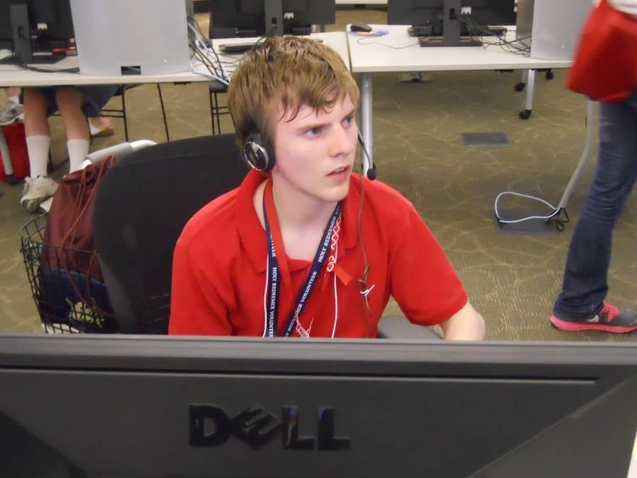 Student at computer screen