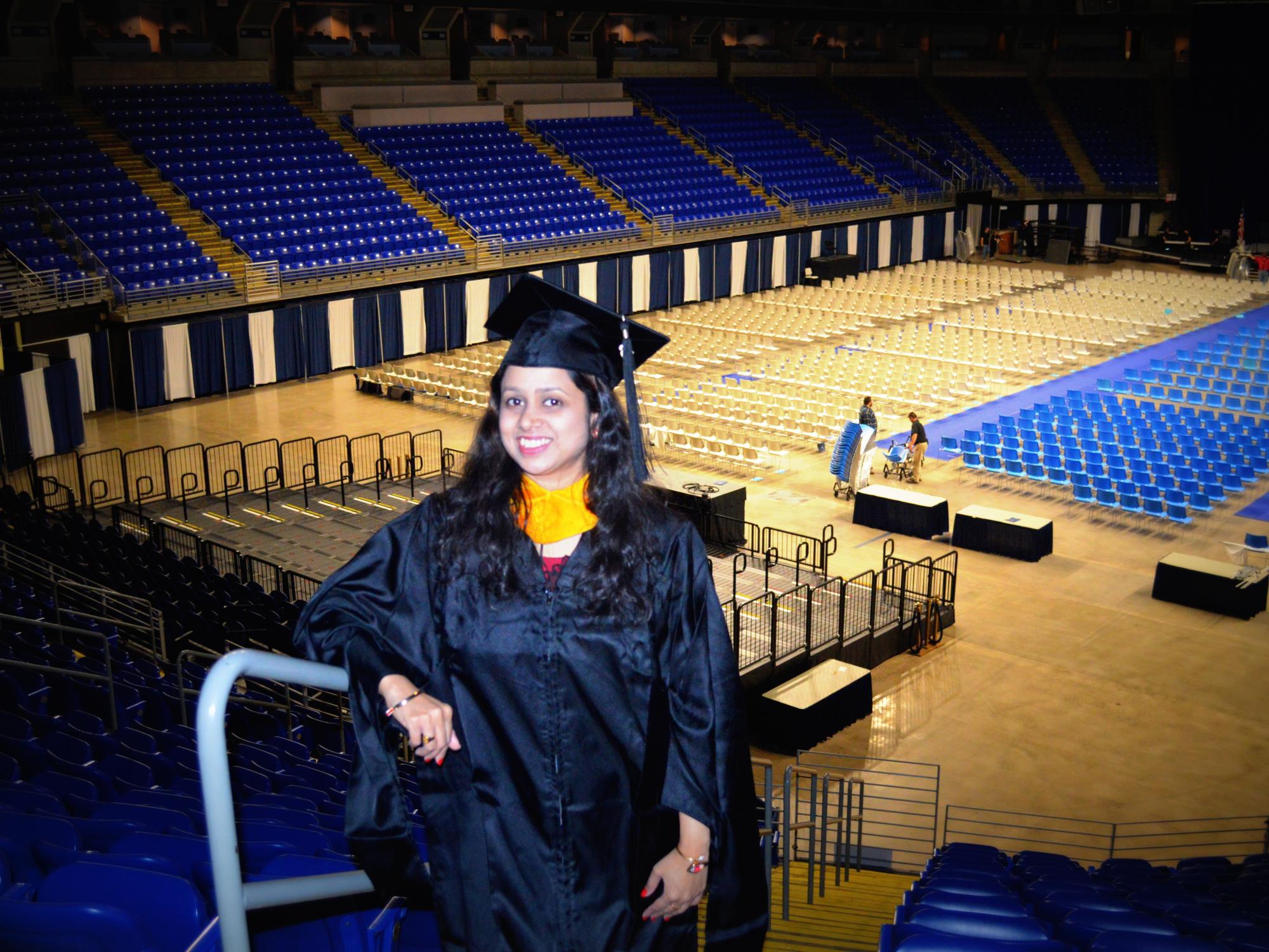Meghana Basetty at University Park for graduation