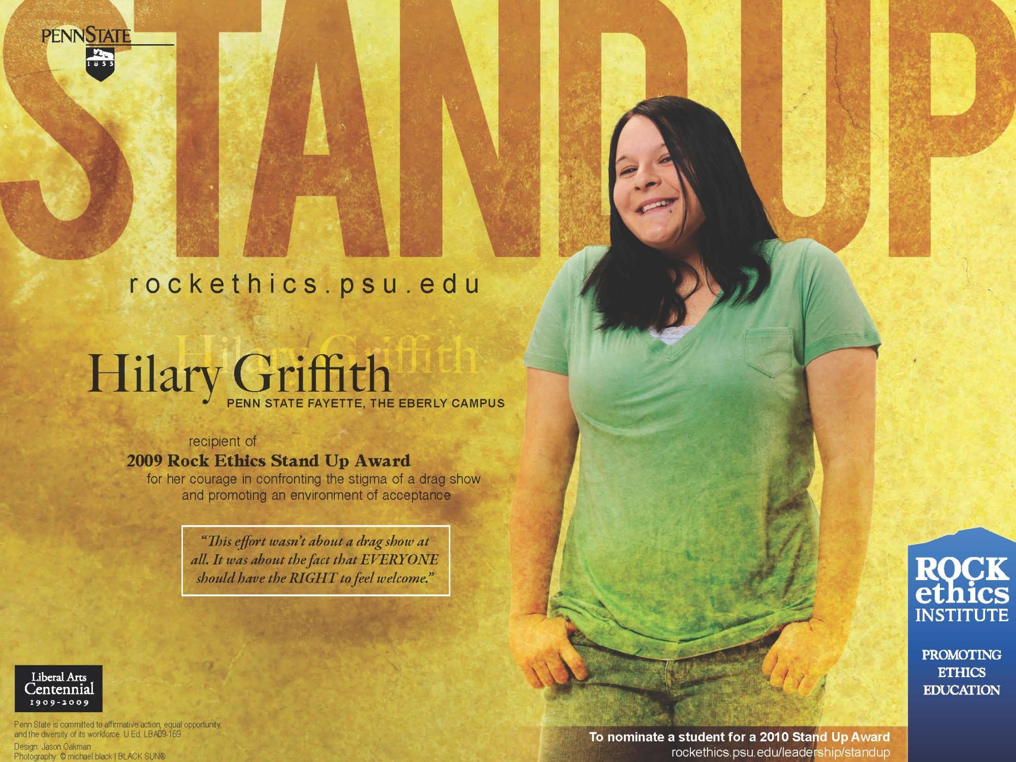 2009 Stand Up Honoree Hilary Griffith