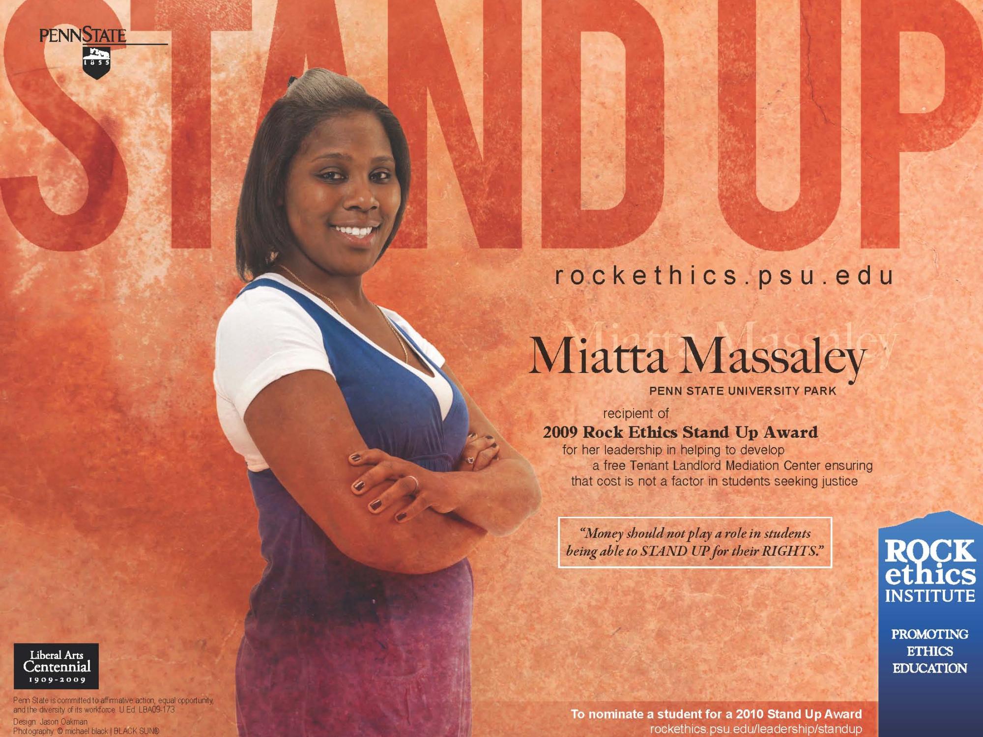 2009 Stand Up Honoree Miatta Massaley