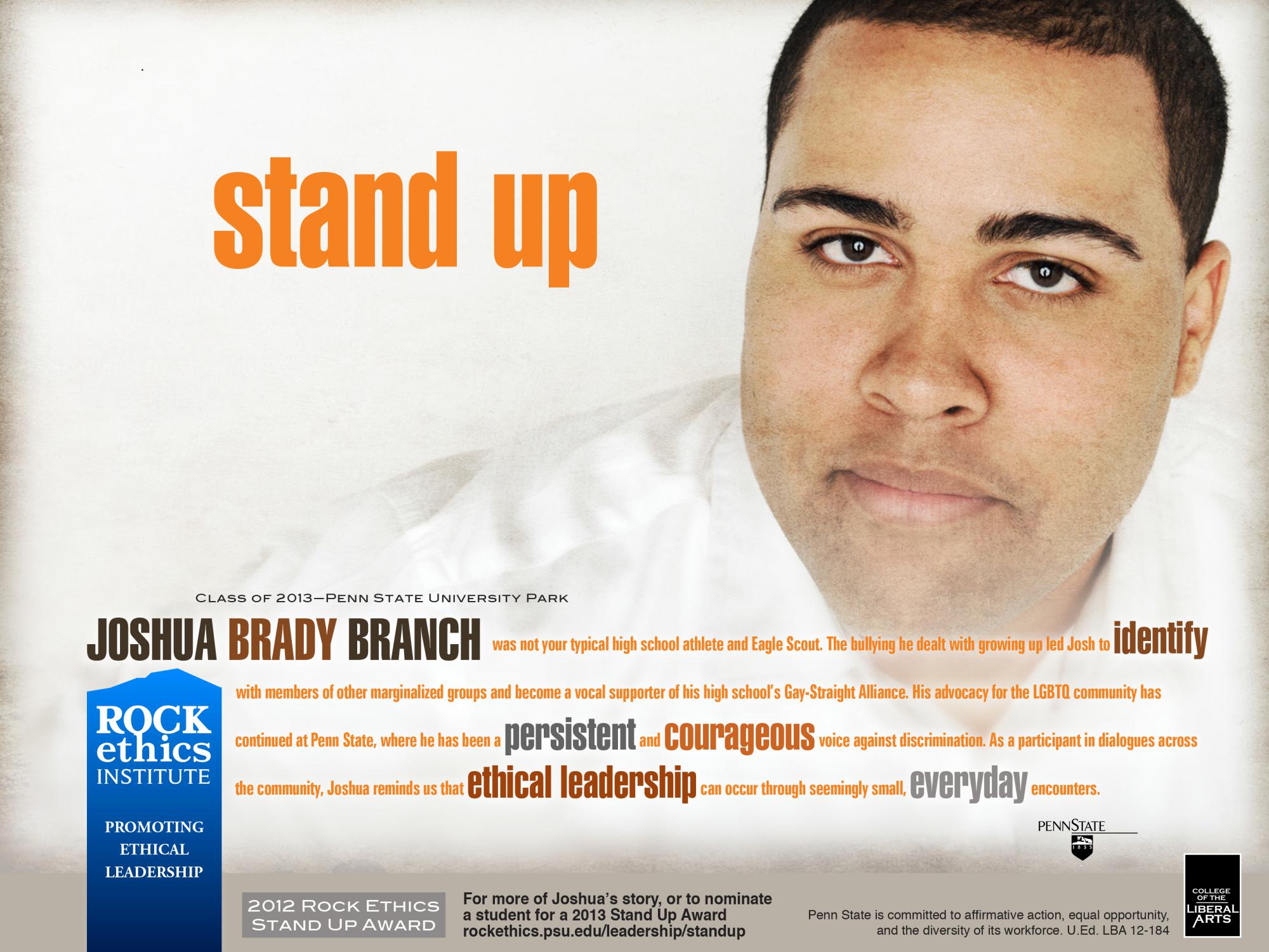 2012 Stand Up Honoree Joshua Brady Branch