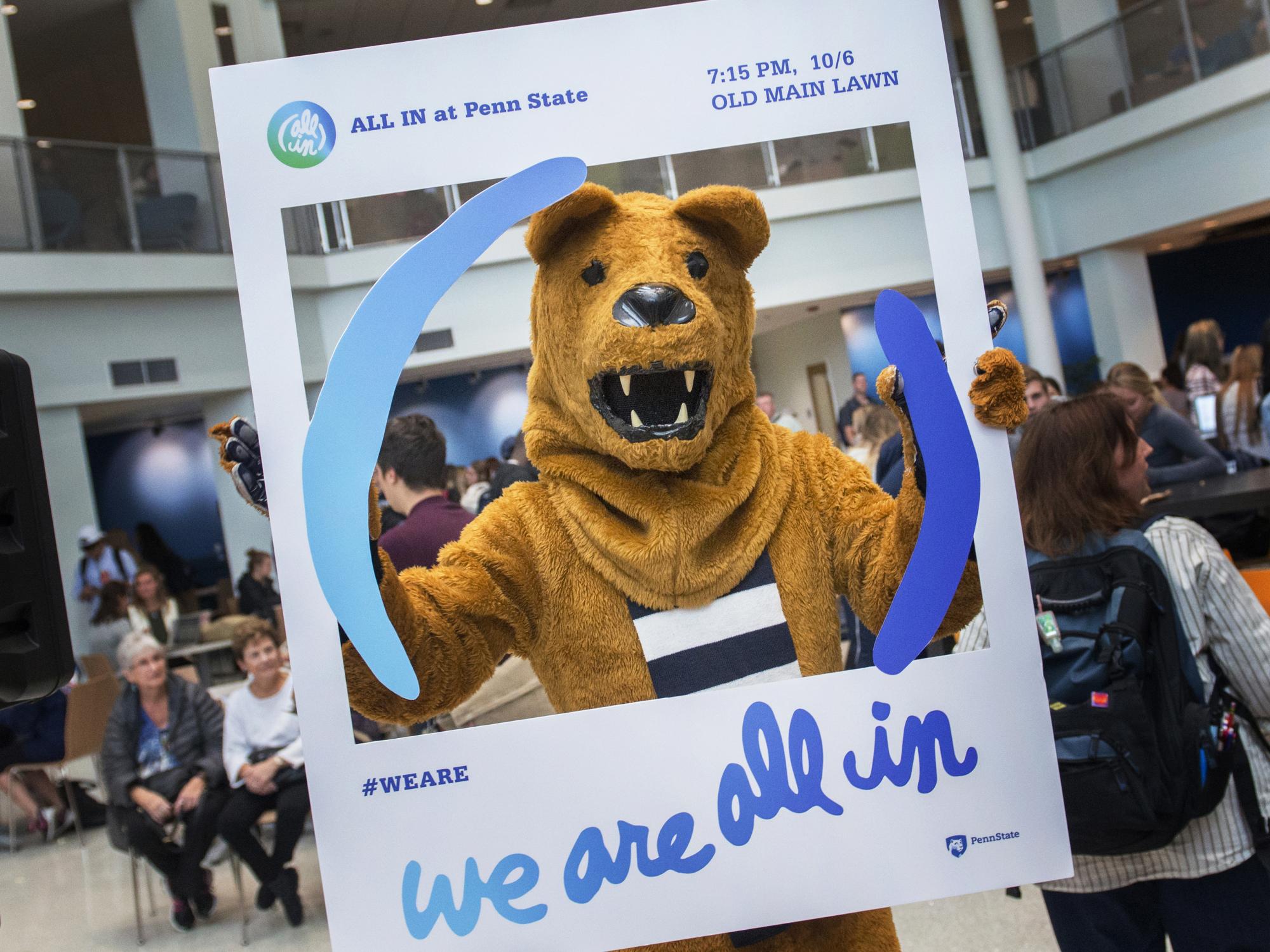 Nittany Lion at All In event
