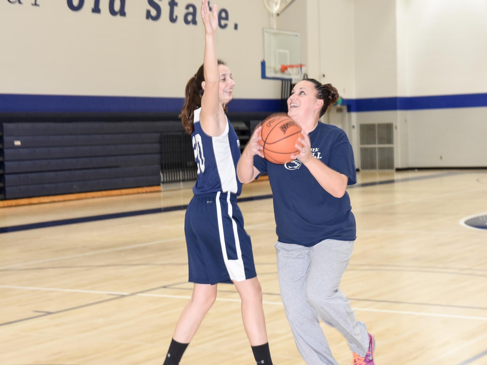 Karra Thomason guards her mom