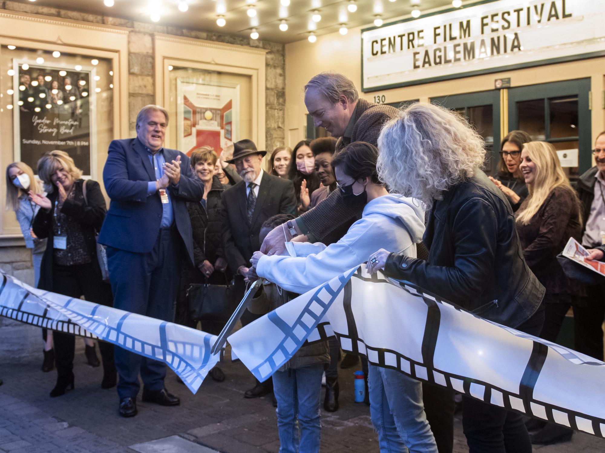 ribbon cutting at centre film festival
