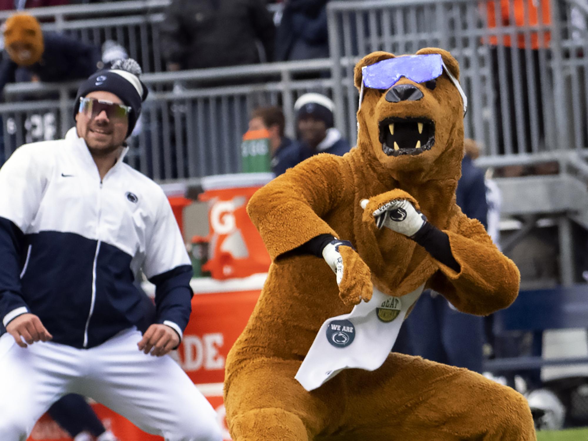 Nittany Lion dancing at Beaver Stadium