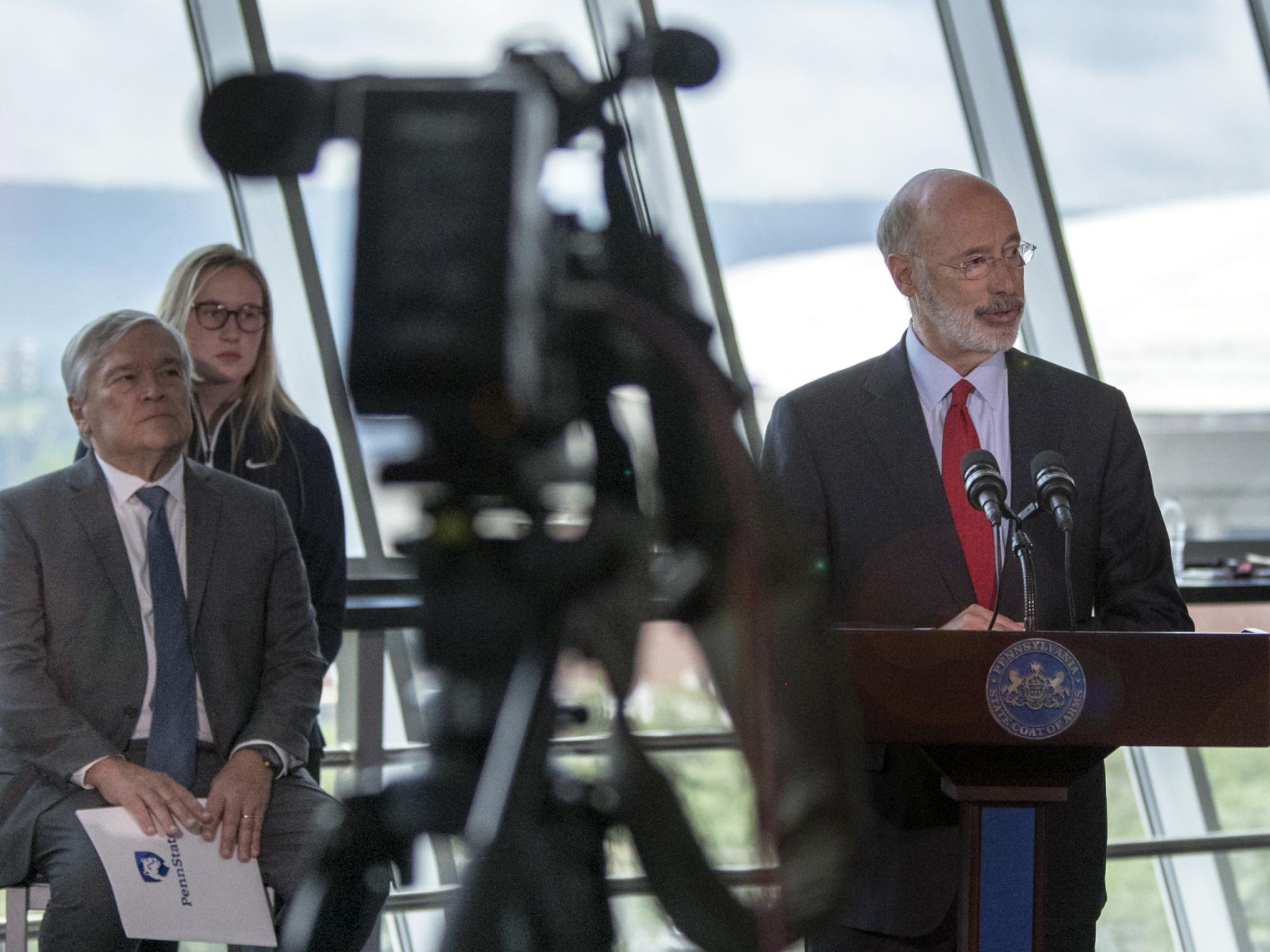 Gov Wolf at Beaver Stadium press conference