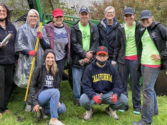 Group photo of participants in the campus cleanup