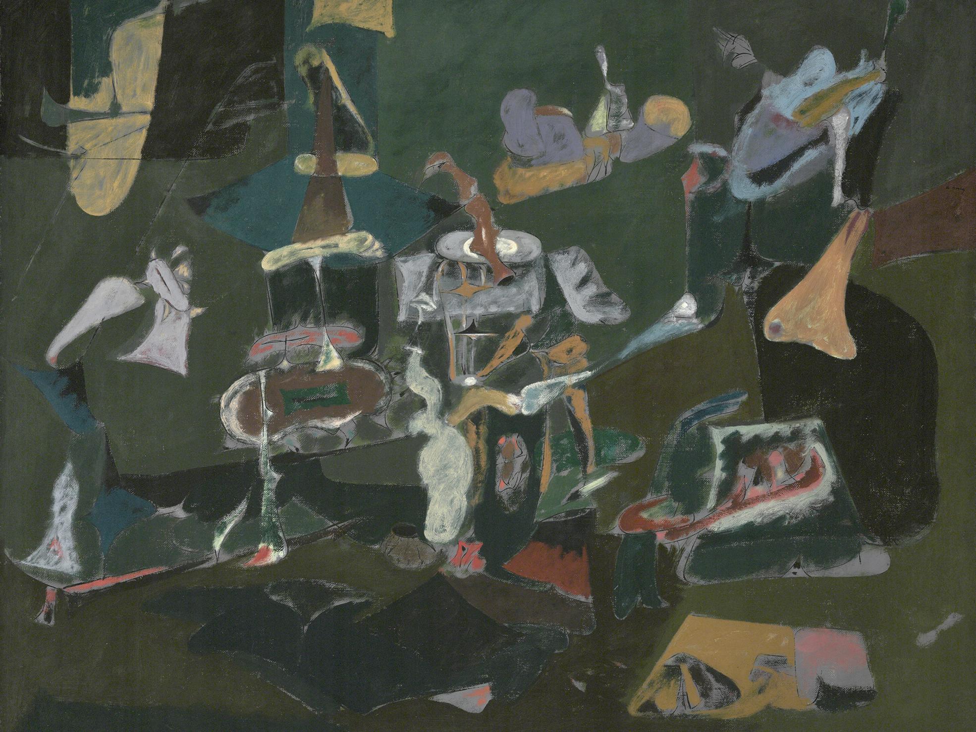 Arshile Gorky (American, born Armenia, c. 1904–1948), Dark Green Painting, c. 1948