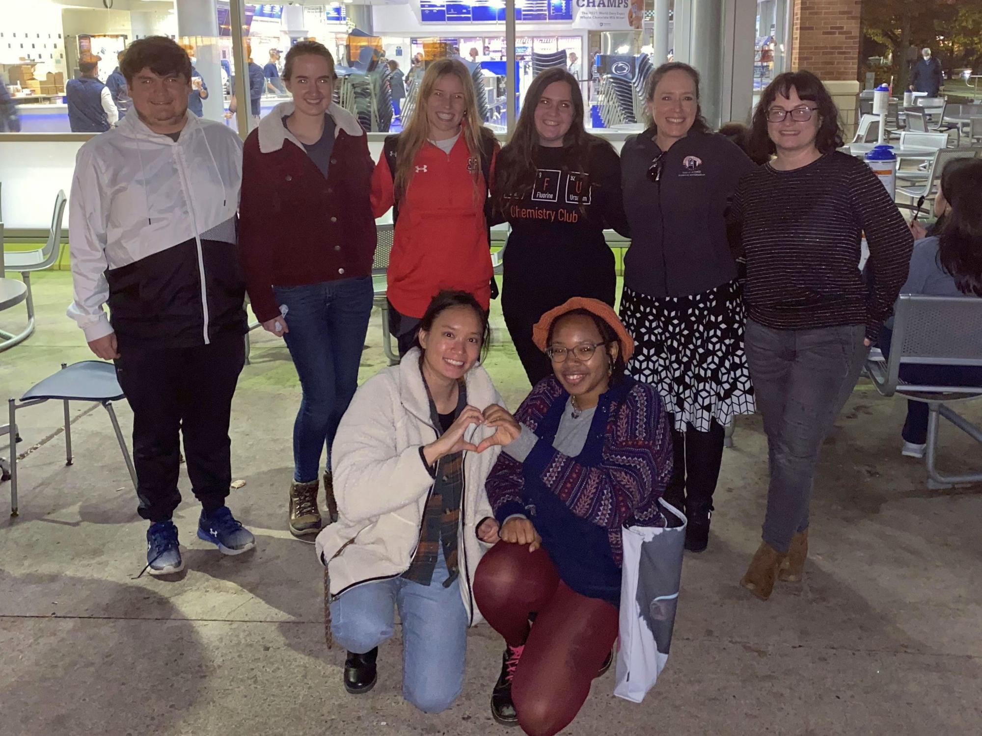 Participants in a research mentoring partnership between Penn State and Saint Francis University pose for a group photo