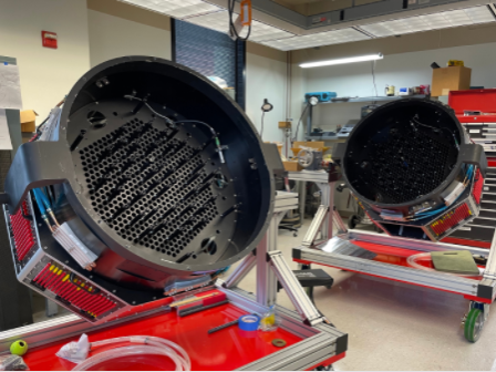two large focal plane systems on stands
