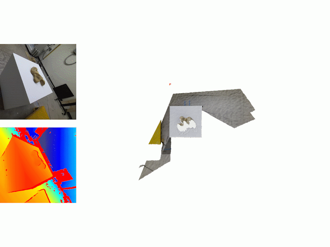 A digital reconstruction of the robot work object.