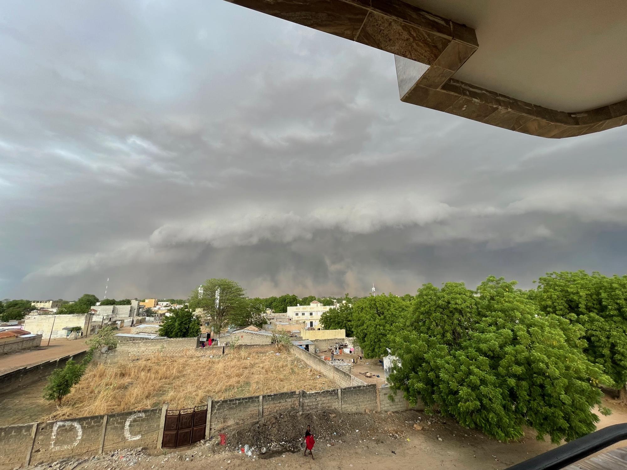 squall line approaching a village in Senegal