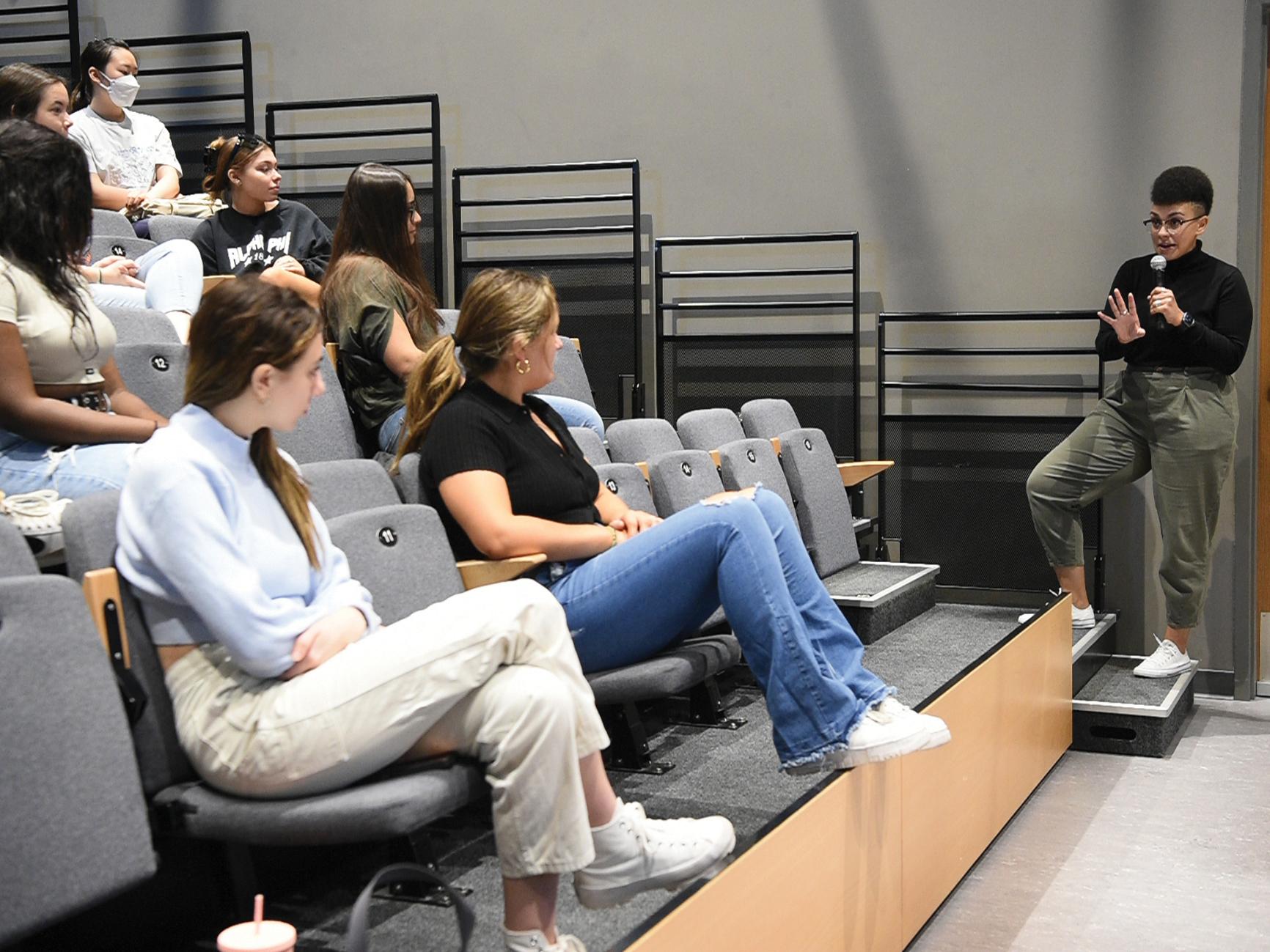 Christina Parle engaging her audience