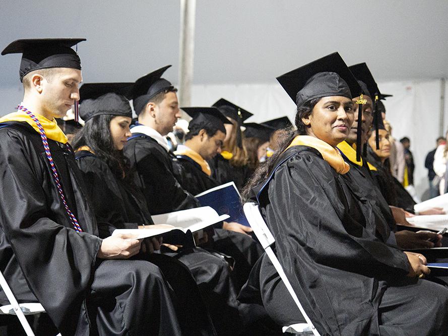 A group of graduates sitting