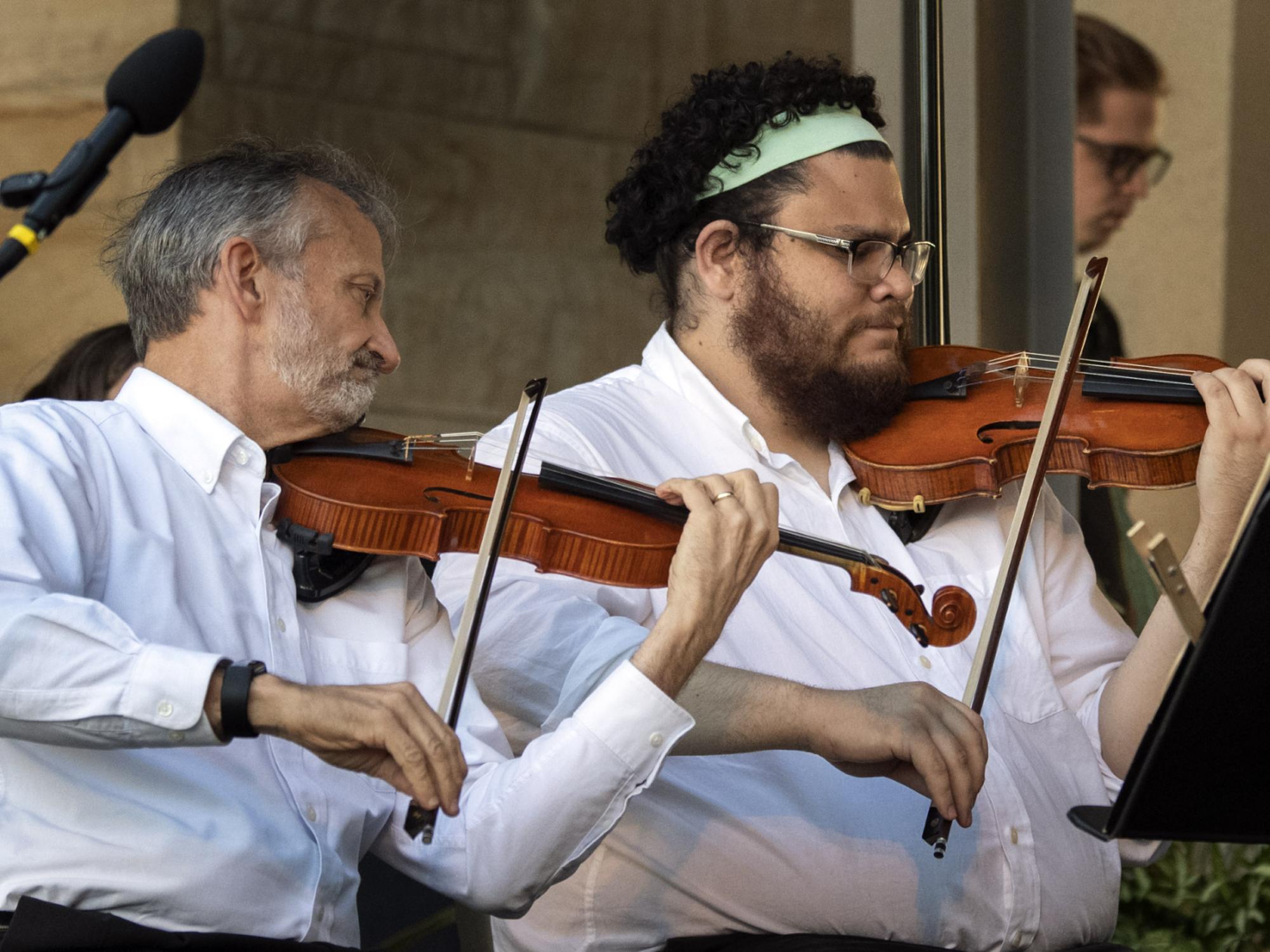 violins at Penn's Woods Music performance