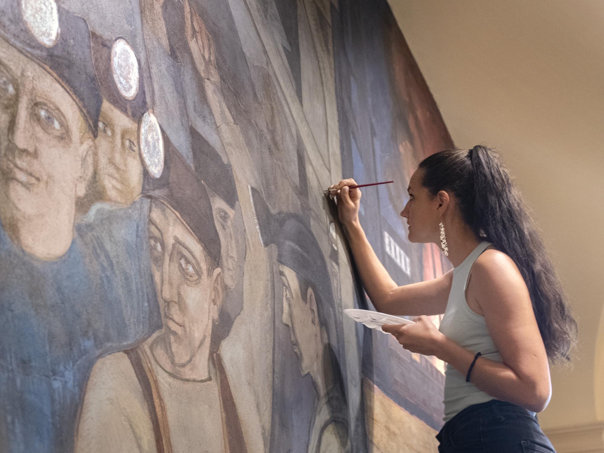 Old Main Frescoes touch up