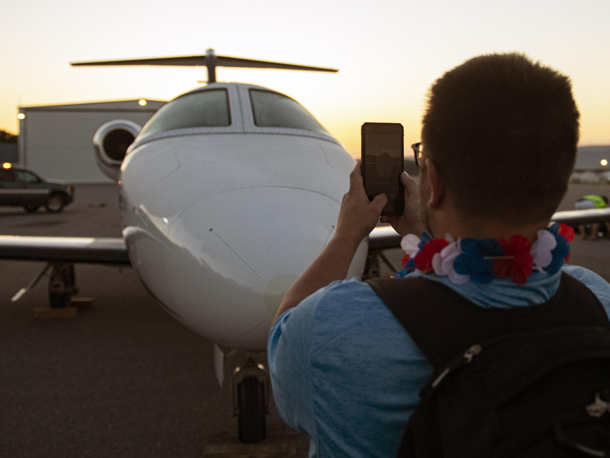 Special Olympian takes photo of jet