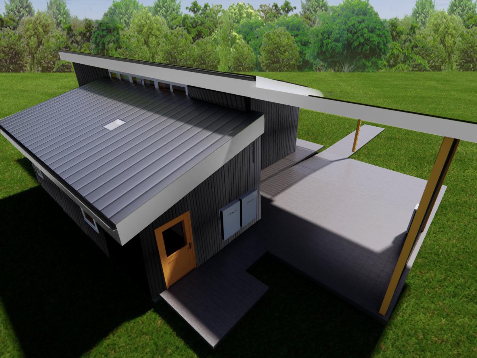 Rendering of Penn State Harrisburg solar decathalon build challenge home