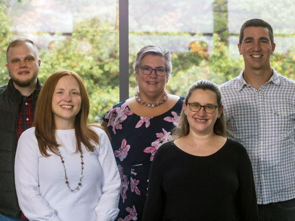 Penn State’s Prehealth and Health Professions Advising team (left to right): John Moses, Melissa Krajcovic, Carolyn Jensen, Kimberly Johnson, and Marc Counterman.