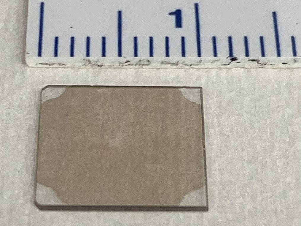 Nine layers of SnSe that were epitaxially grown on an a-plane sapphire substrate.