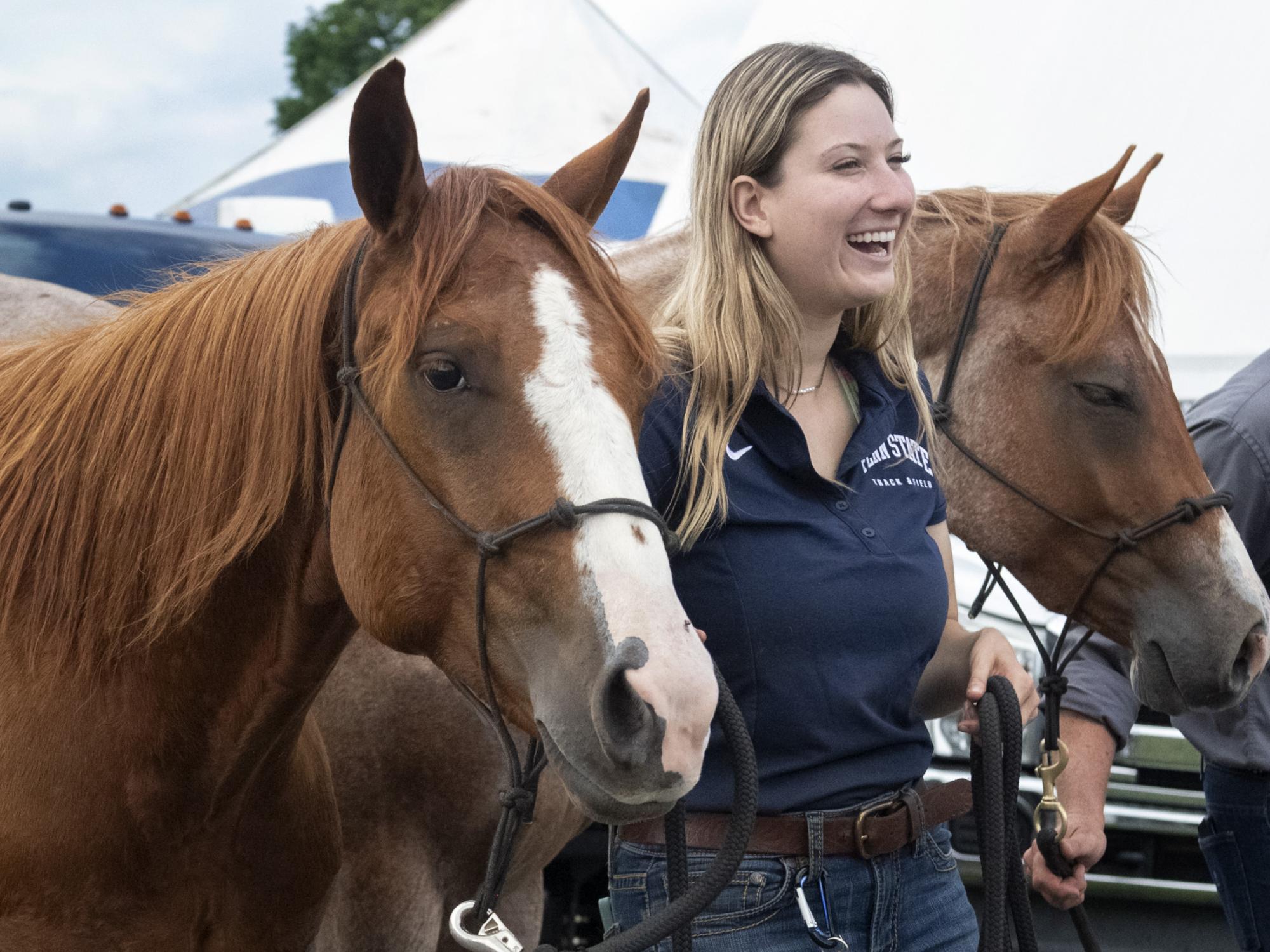 Madison Jurcik with quarter horses