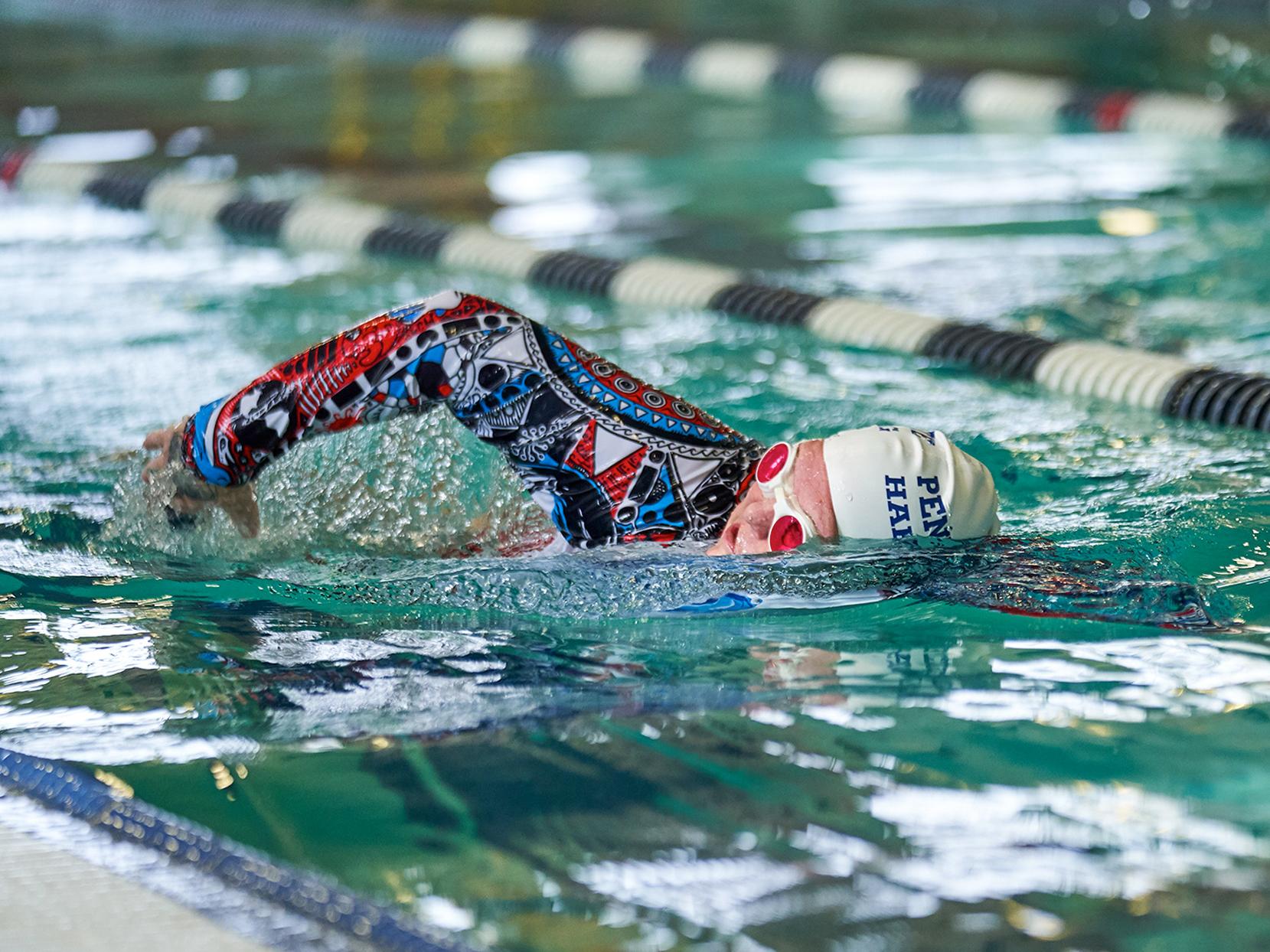 Holly Maitland-McKenna is shown swimming during a Swim for the Cure event.