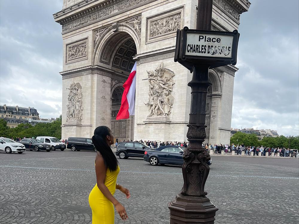 Imani Murray at the Arc de Triomphe in Paris, France, in May 2022.