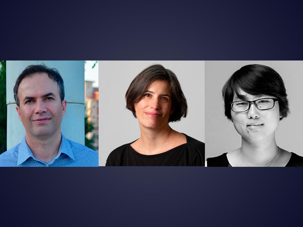 From left to right, headshots of Rahman Azari, Lisa Iulo, and Hong Wu