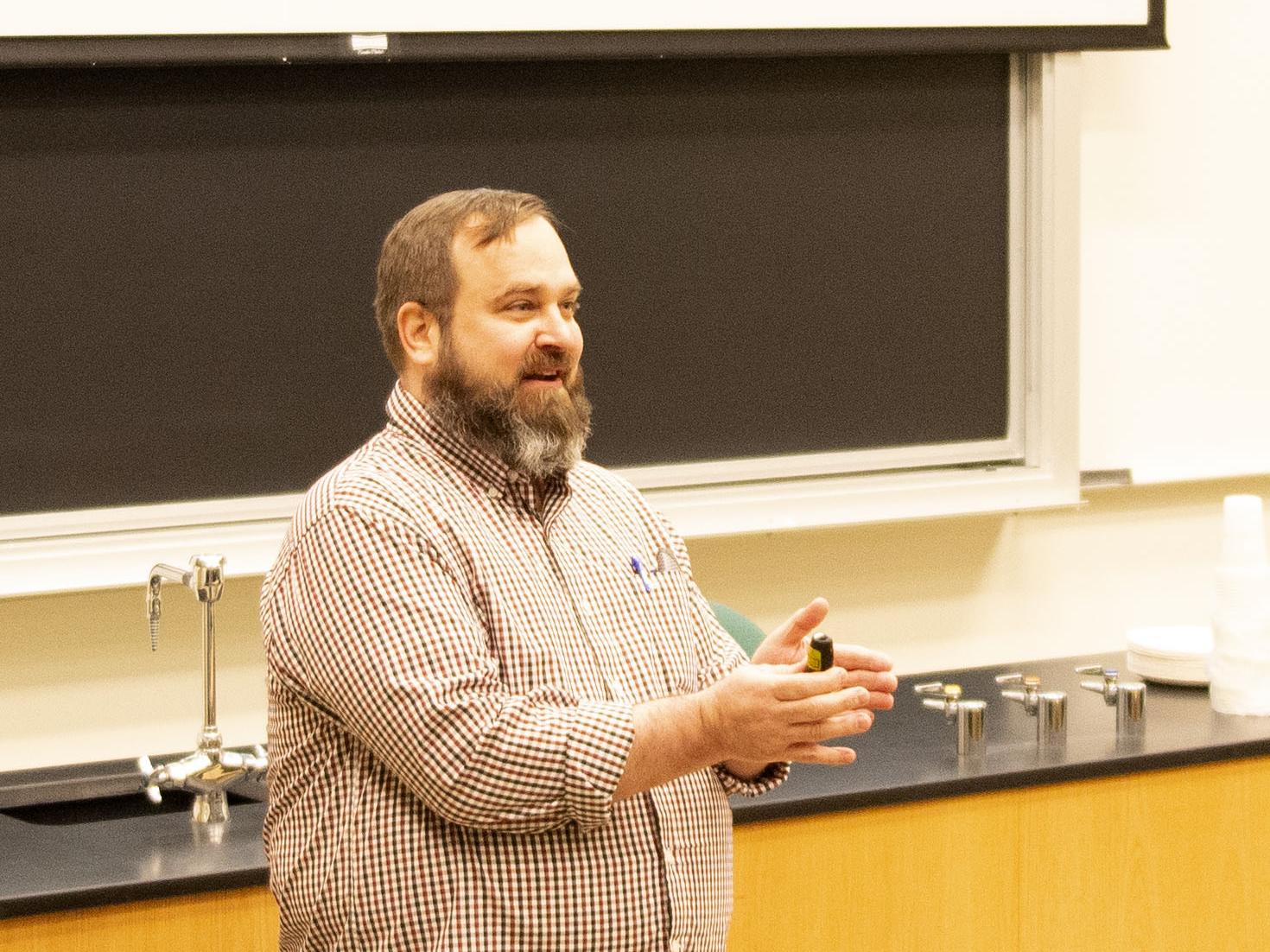Jay Precht leads a lecture