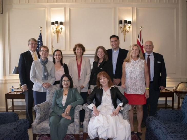 A group of people posing for a camera