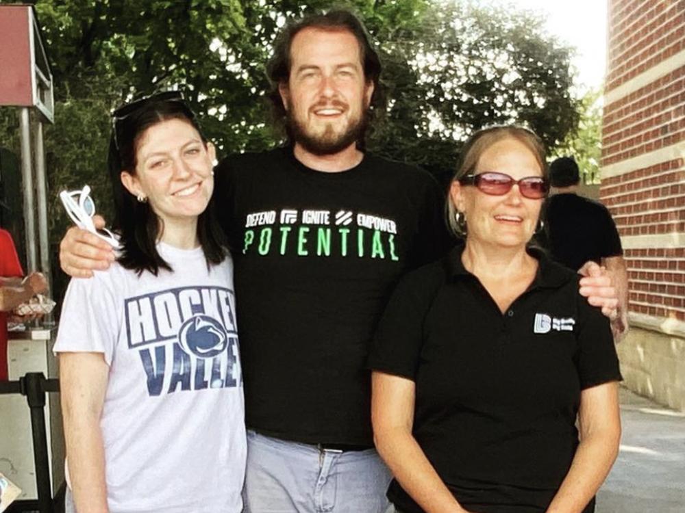 Phelan (left) with her internship supervisors Zack Maser (middle) and Vernel Smith (right) this summer.