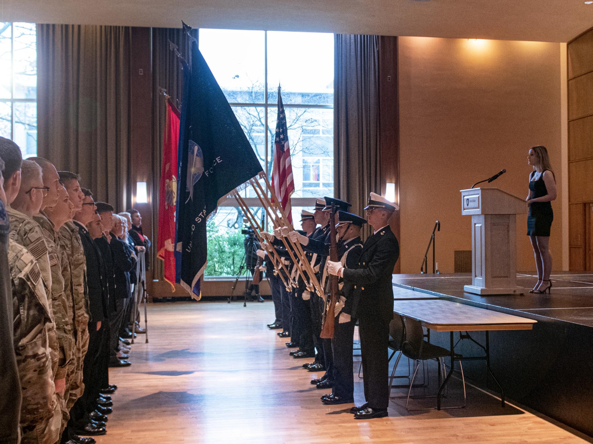 Start of annual Veterans Day Ceremony in HUB