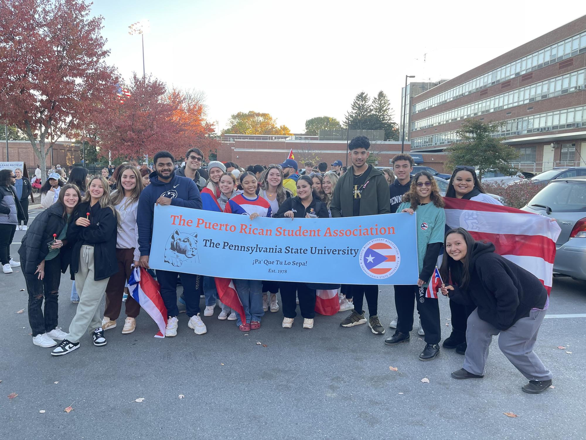 Zairi Mercader with other members of the Puerto Rican Student Association at Penn State Homecoming. 
