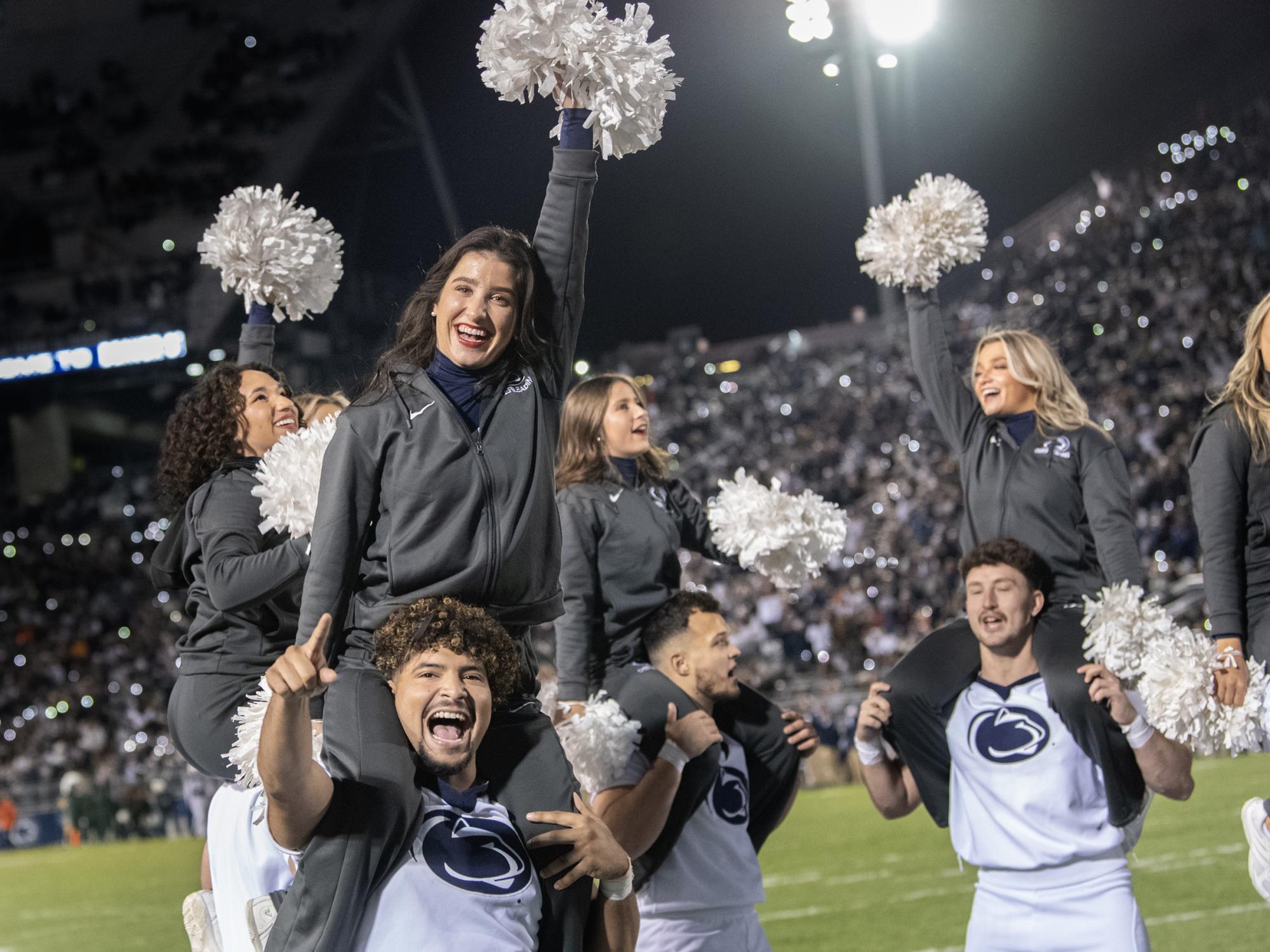 cheerleaders at Michigan St game